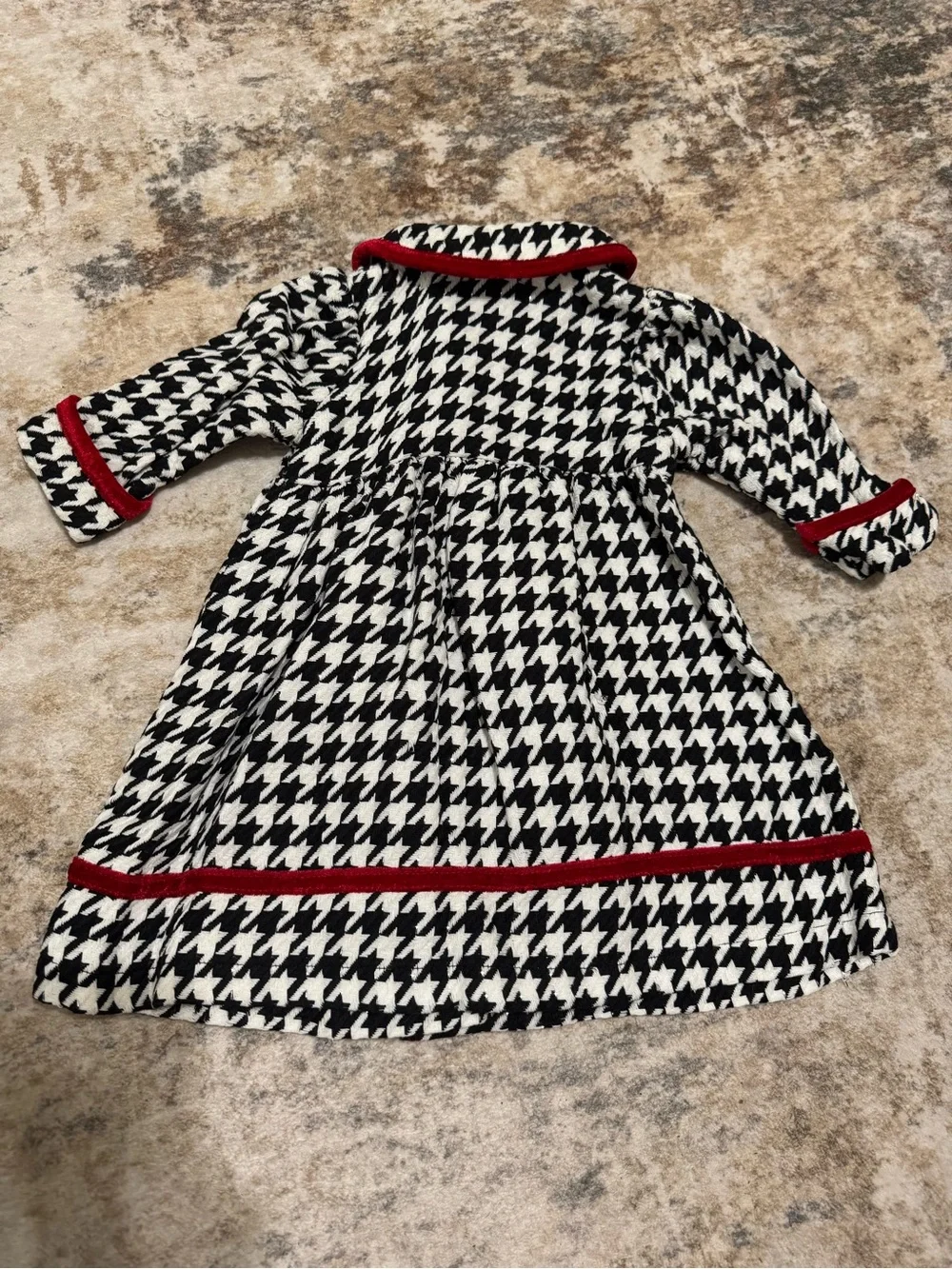 Holiday Editions Special Occasion B&W houndstooth glitter thread girl's coat 18m